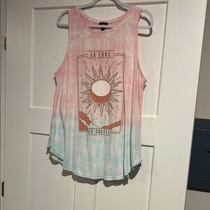 Torrid Pink and Green Graphic Muscle Tee